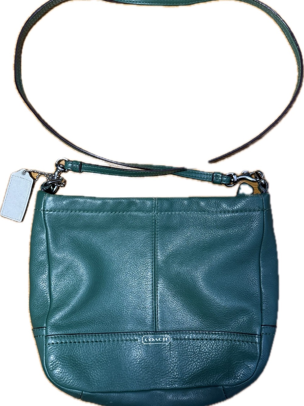 Coach green Pebbled Leather Shoulder Bag